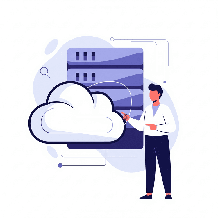 IT consultant with cloud server